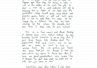 Page 2 of a handwritten letter on lined paper. Full text in caption.