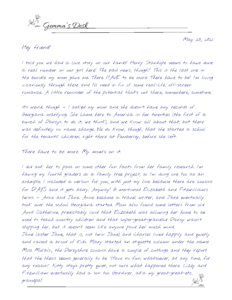 A letter in blue pen on white paper