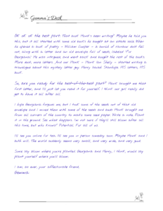 A letter in blue pen on white paper