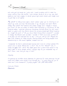 A letter in blue pen on white paper.