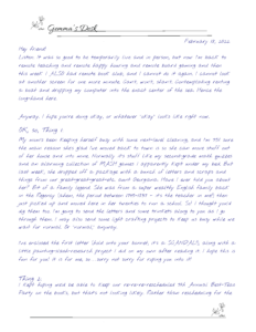 A letter in blue handwriting on a white page with a floral heading. Full text in title.