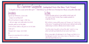 A recipe for gazpacho. Click for a PDF version.